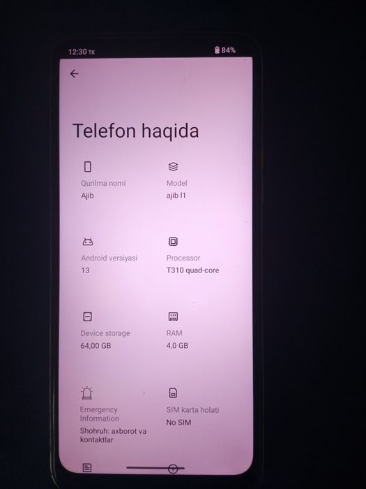 Telefon nomi Ajib l1