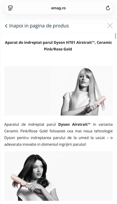 Placa de indreptat parul Dyson Airstrait