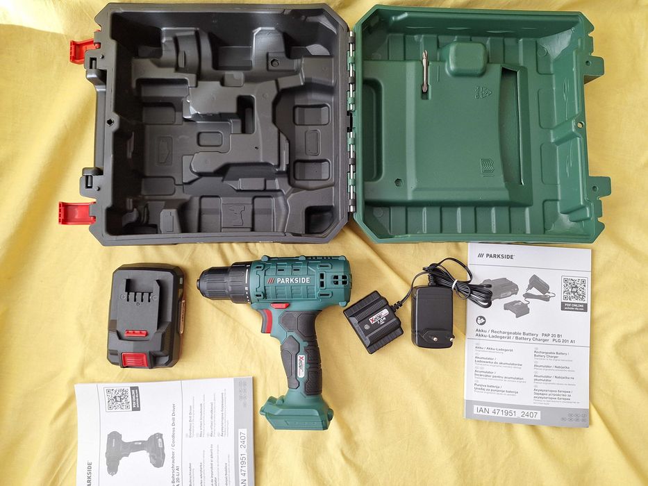 Masina de insurubat si gaurit Parkside PBSA 20-Li A1 cu acumulator si incarcator