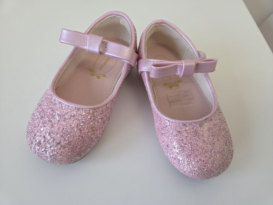 Pantofi eleganti roz cu sclipici 23