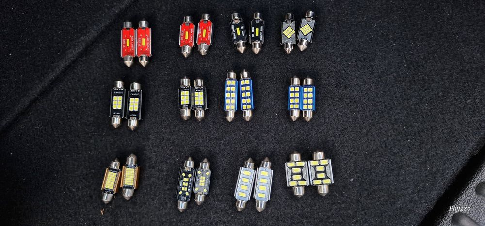Becuri LED auto T10 w5w si C5W Festoon - pozitie, numar, plafoniera