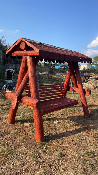 Leagan din lemn masiv / balansoar rustic