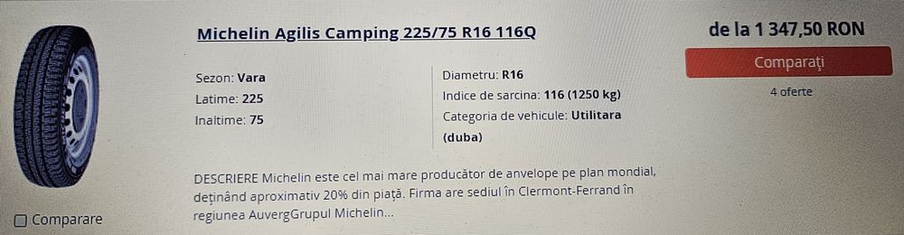 Anvelope De Vara / Cauciucuri De Vara 225-75-16''C