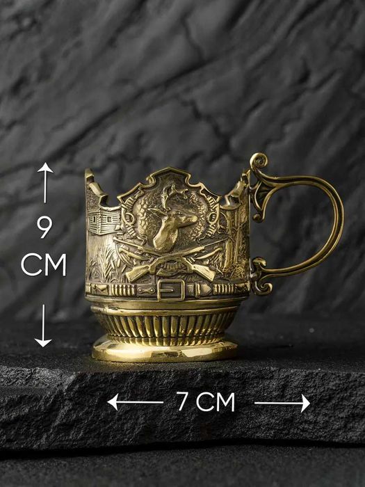 Подстаканник для чая из бронзы "Охотнику"