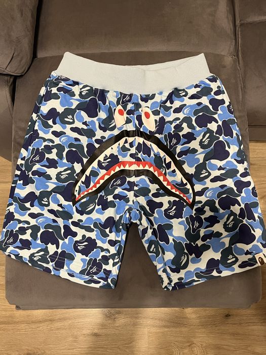 Pantaloni scurti bape blue camo