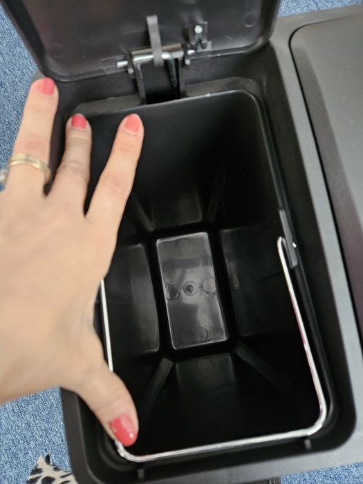 Cos de gunoi compartimentat, 3 compartimente, culoare argintiu