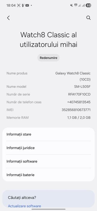 Samsung watch 8 classic 46mm, lte, esim.