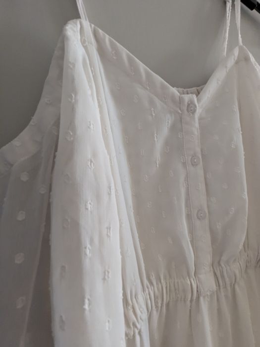 Бяла, ефирна рокля ICHI - нова