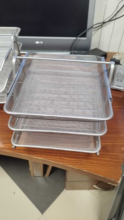 Метален органайзер за документи - Поставка за документи -  с 3 рафта