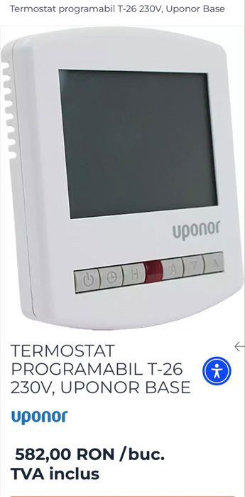 Termostat programabil T-26 230 V,Uponor Base
