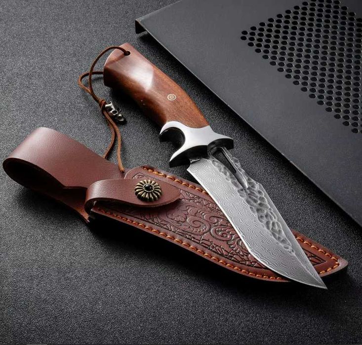 Cutit coreean Vanguard, otel Damasc, cu garda prindere, teaca piele