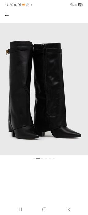 Дамски ботуши с дебел ток