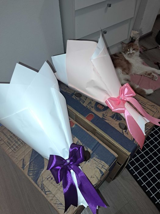 Buchete trandafii din satin