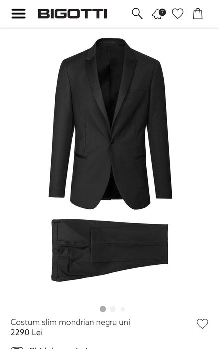 Costum Bigotti Negru Ceremonie Made in Italy