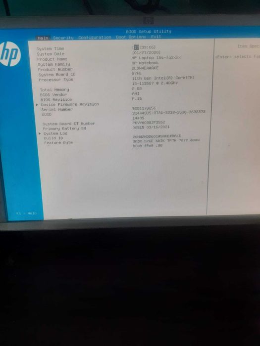 laptop  hp 15s fq2013nq