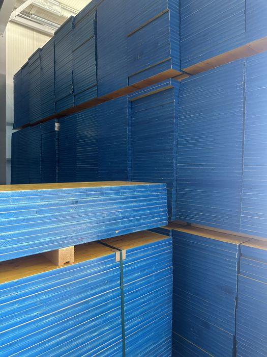 Panouri cofraje, tip doka, LANA cant albastru PU, placa galbena