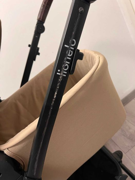 Cărucior Lionelo Bianka 3 în 1, bej + Scoică Astrid i-Size + Bază ISOFIX