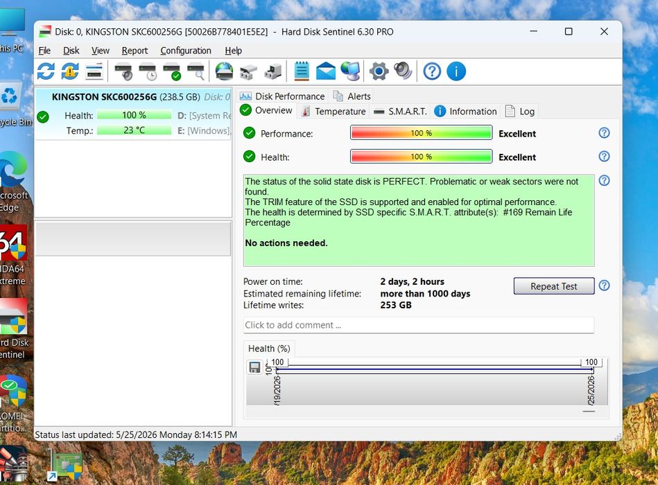 SSD-uri  250gb 2.5 inch, 100%