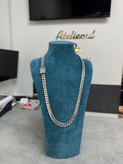 Lanț Cuban Masiv  Argint 925 Lucrat Manual 8mm