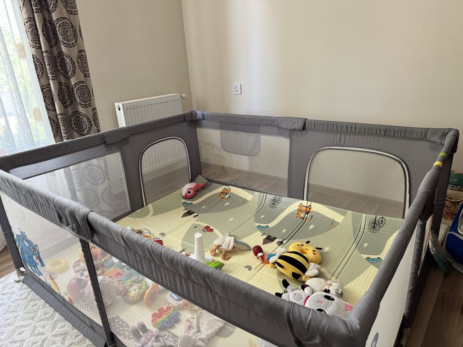 Țarc de joaca180/150 cm+covor termoizolant, aproape nou