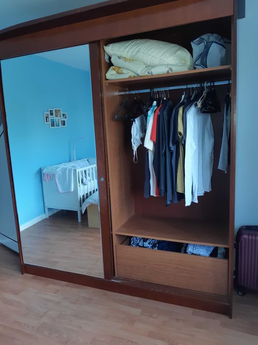 Поръчков Спален Комплект Легло Гардероб  Плъзгащи Врати Черешово Дърво