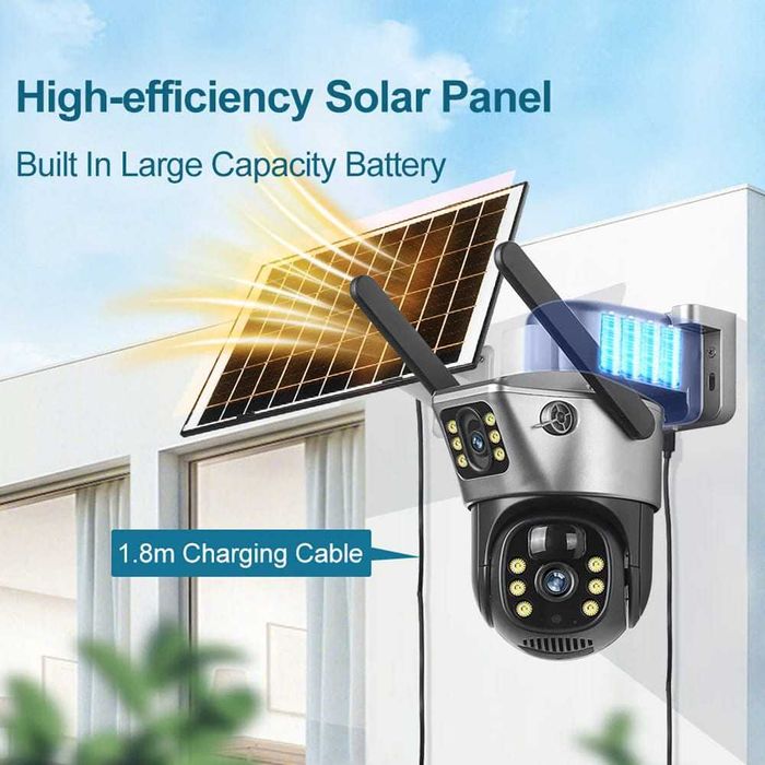 NOU! Camera de supraveghere 4K Ultra HD, WI-FI sau 4G,cu panou solar