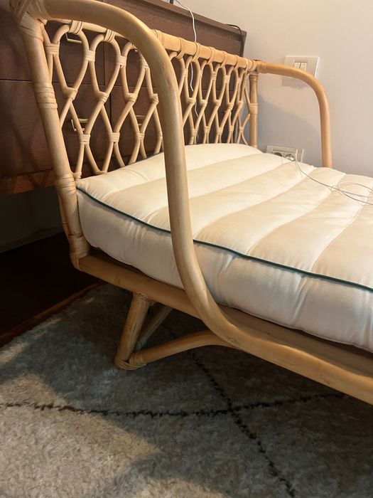 Cadru pat 90/220 ratan zara home si saltea
