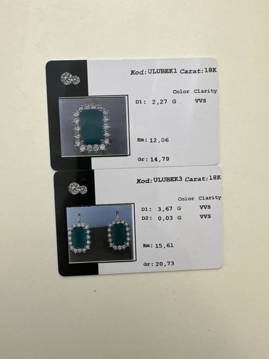 Натурал изумруд 3с м 37грам тла 6.05 карат брлянт узик размер 18с