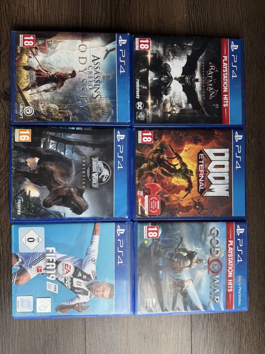 Pachet 6 jocuri PS4 (DISC fizic) – God of War, AC Odyssey, DOOM Eternal etc.