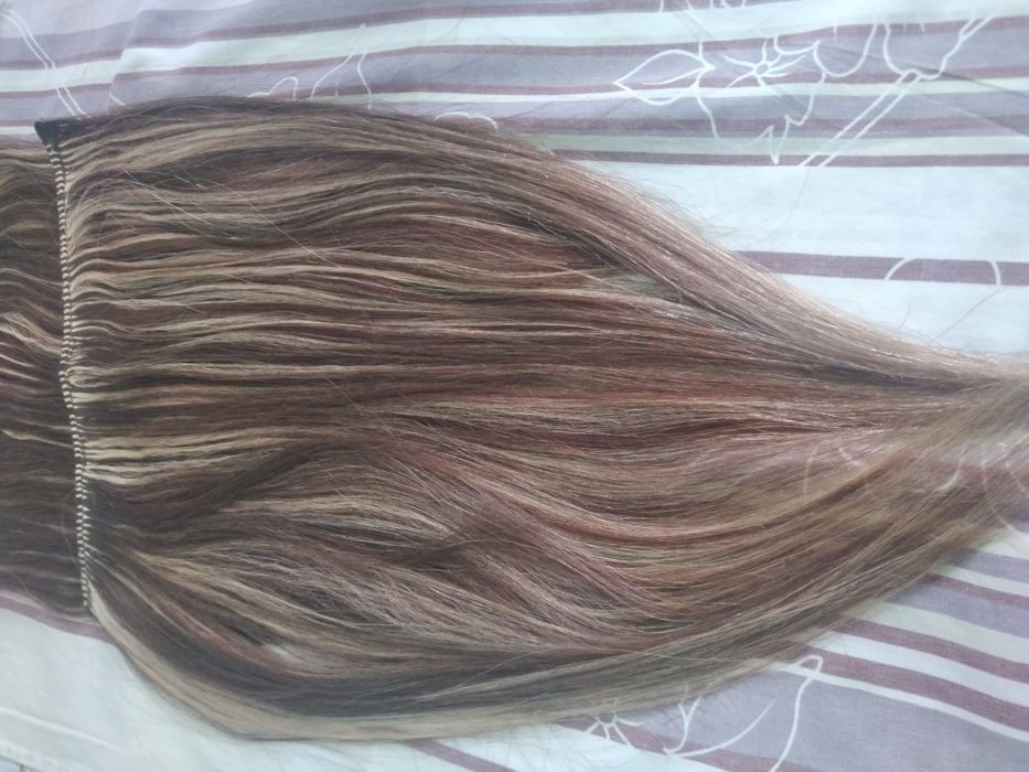 Волосы натуральные, для наращивания на заколках