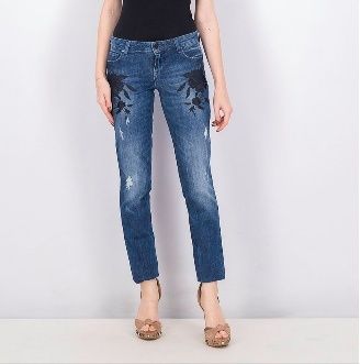 Jeans, blugi skinny cu talie joasa Guess Starlet, albastru, mărimea 24