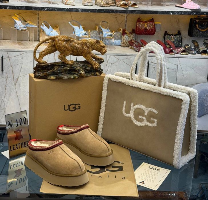 Ugg естествена кожа  чанта и обувки сет