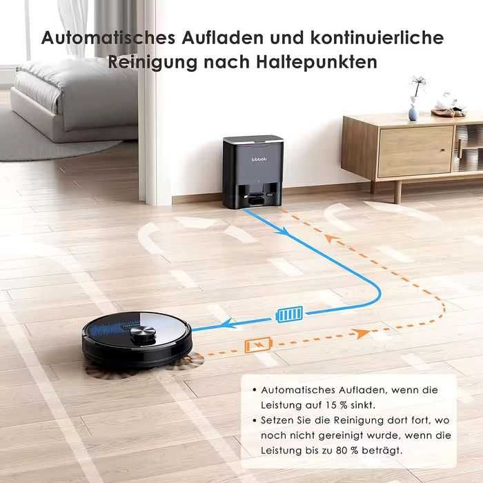 Robot aspirator Lubluelu SL60 mop cu statie de aspirare