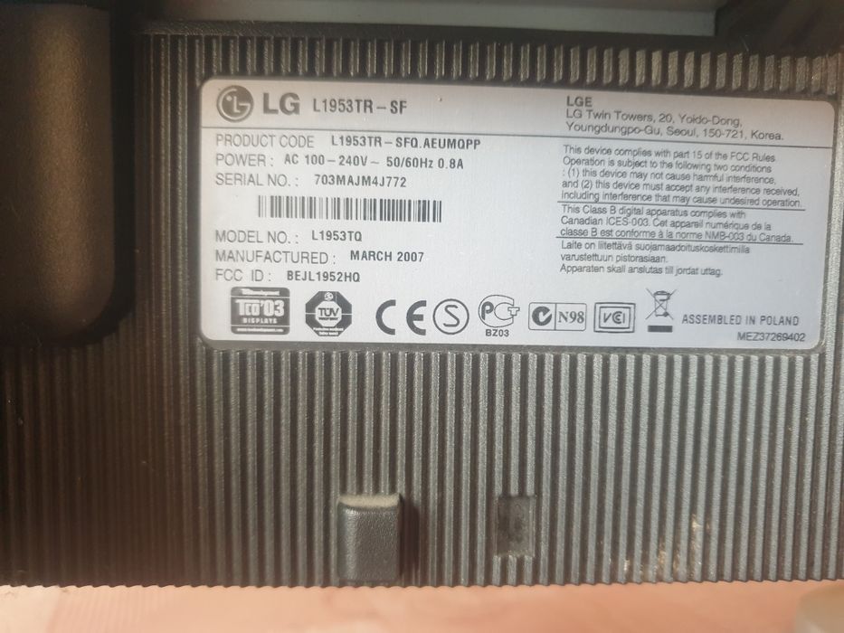 Monitor LG L1953TR si monitor QNN