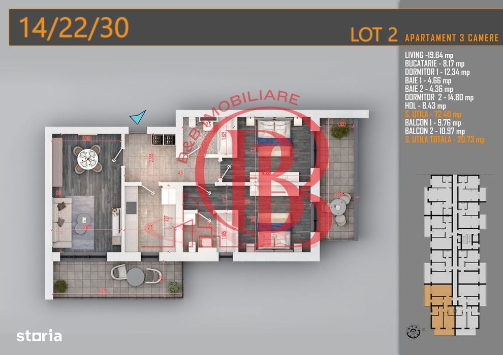 Apartament 3 camere Titan Th. Pallady-Sector 3-Metrou Teclu