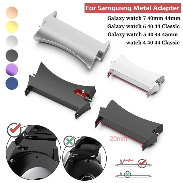 Adaptor curea metalica Samsung Watch 4 40mm/42mm/44/46mm Watch 5 Pro 6