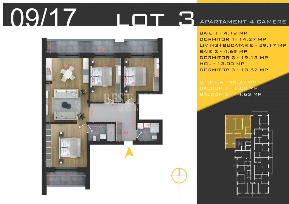 4 Camere Ideal Familie Calitate si Confort