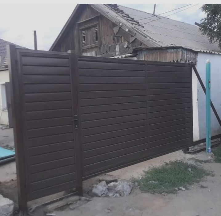 Откатные ворота с приводом и без