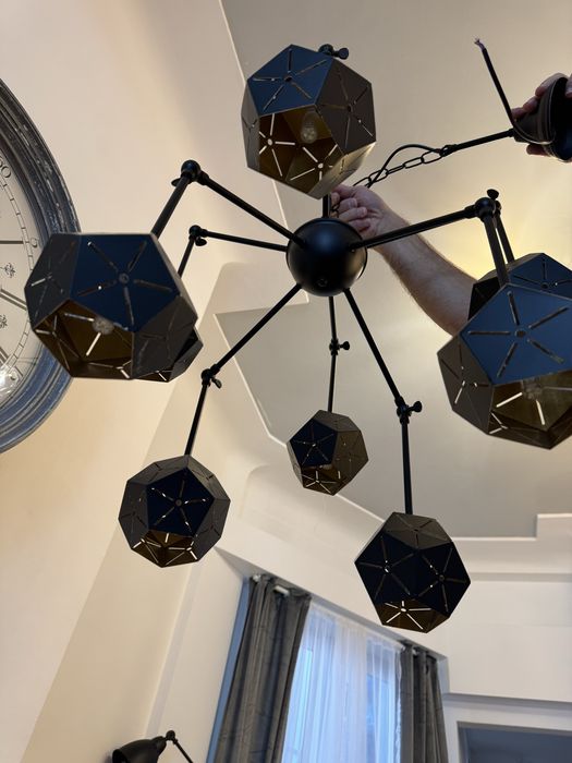 Lustra spider metal steampunk cu becuri incluse