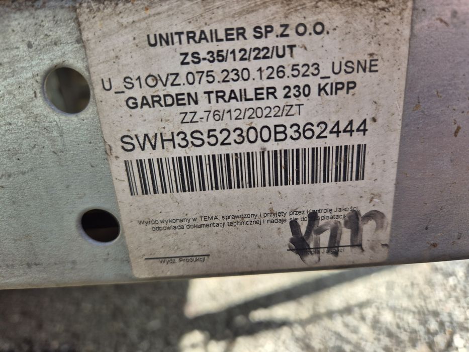 Remorca rabatabila 750kg