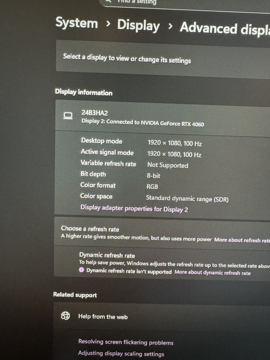 Vand monitor AOC 100hz VA 24”