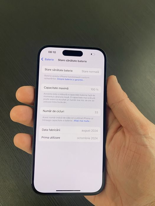 Iphone 16 - 128gb . Baterie 100%, 33 cicluri, impecabil
