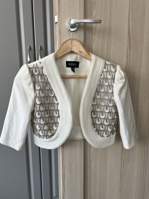 Bolero alb elegant Nissa
