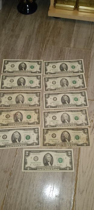 Lot 11 bancnote de 2 dolari USA