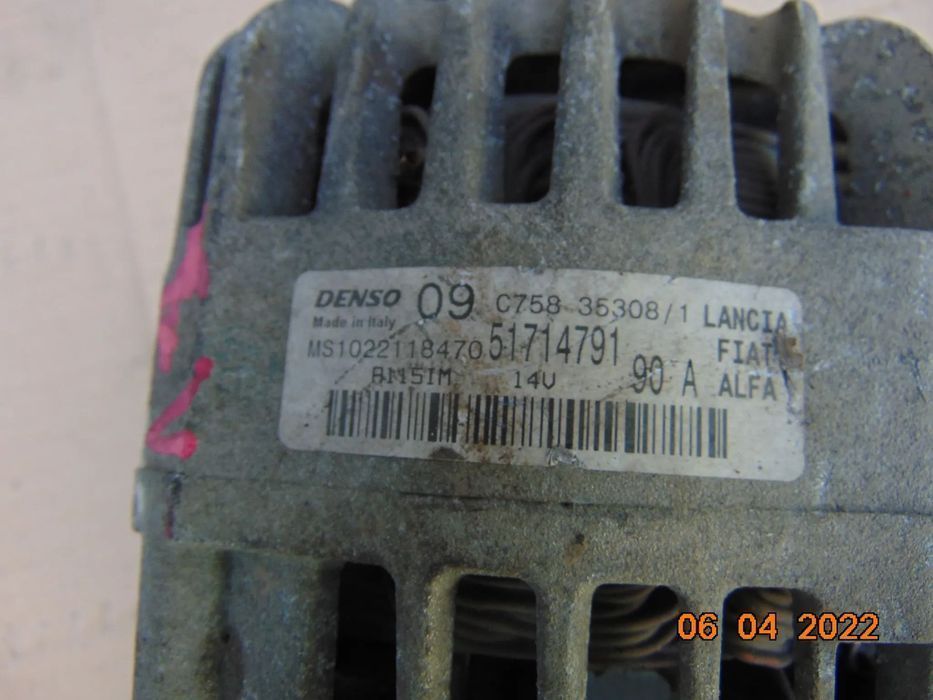 Alternator Fiat 1.4 500 punto panda stilo doblo 1.2 alfa romeo lancia idea abarth bravo