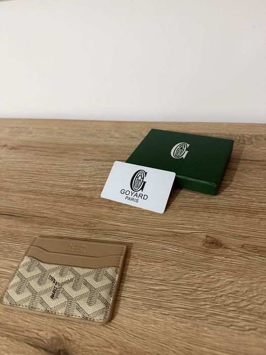 Goyard card holder beige