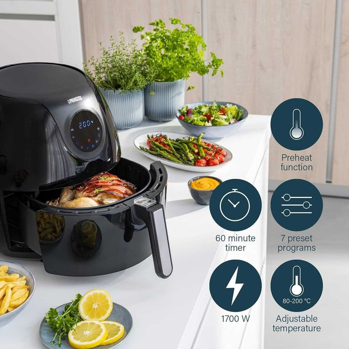 Фритюрник с горещ въздух Princess Deluxe XXL 5.2L (182050), 1700W