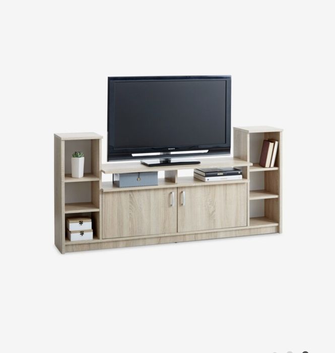Comodă TV/Culoare	Stejar deschis /Dimensiune după asamblare	Lățime: 175 cm, Înălțime: 85 cm, Adâncime: 35 cm