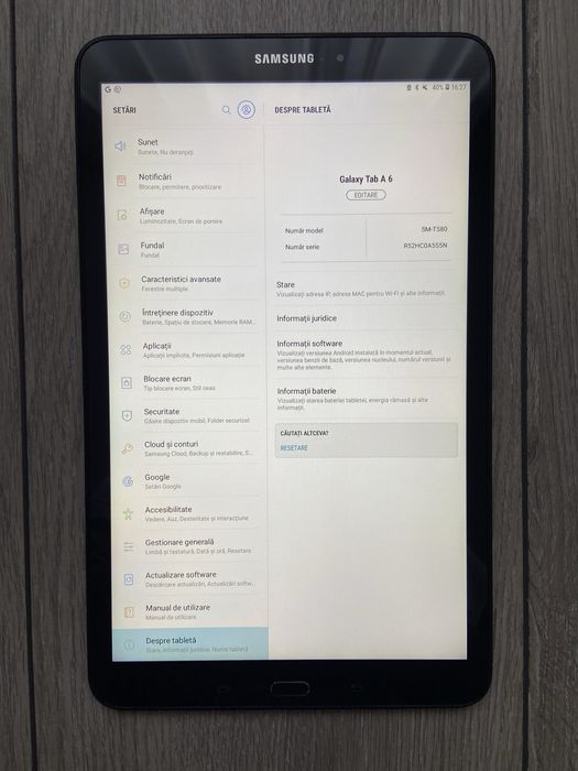 Samsung tab A6 10.1” T580 (nu ipad)