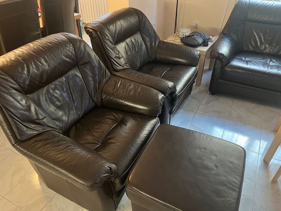 Холна гарнитура от естествена кожа